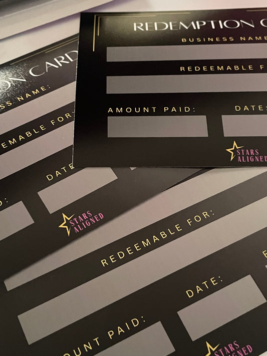 Vendor Redemption Cards
